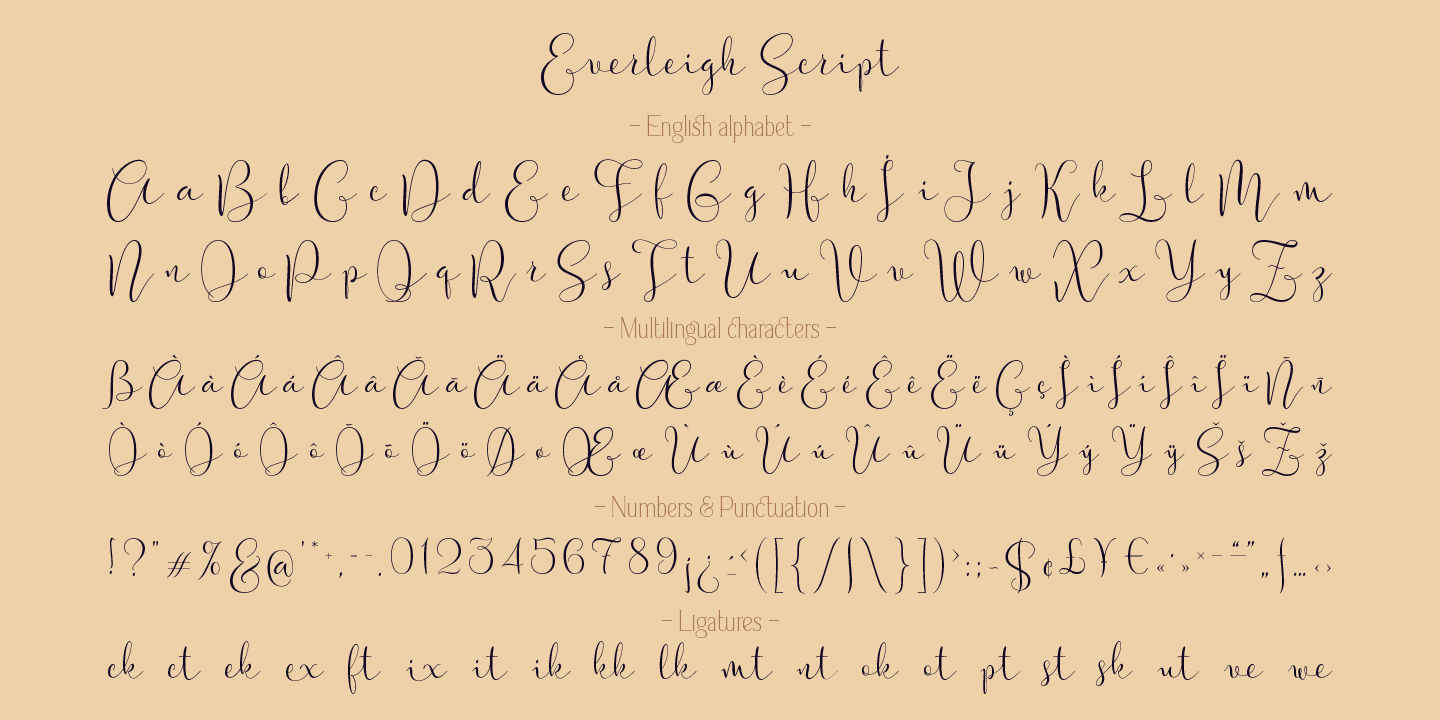 Пример шрифта Everleigh Duo #3